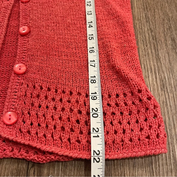 Vintage Coldwater Creek Y2k Crochet Knit Cardigan Sweater Size XS Pink Cottage - Picture 6 of 7